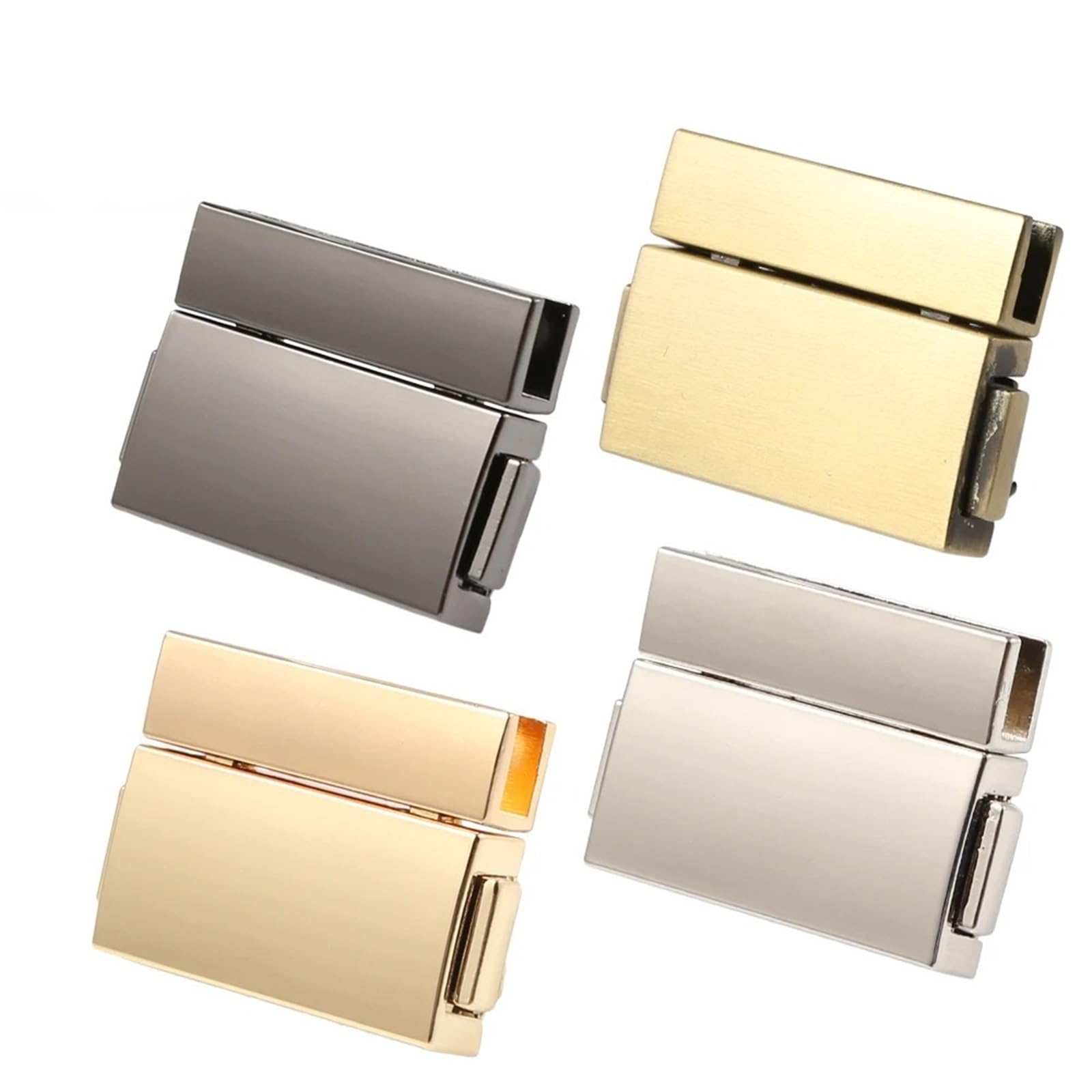 Skręć zamek, zamknij portfel, Zapięcia do torebek, opakowanie 10 sztuk, 3,9 cm, prostokątne, metalowe, wielokolorowe(Lightgold)