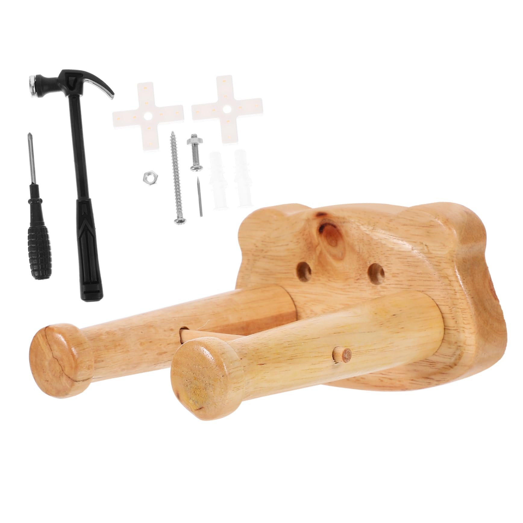 BESPORTBLE 1 Set Folk Guitar Hook Wall Mount Sturdy Wooden Guitar Hanger Holder Space Saving Design for Home Music Classrooms Smooth Edges for Safe Use