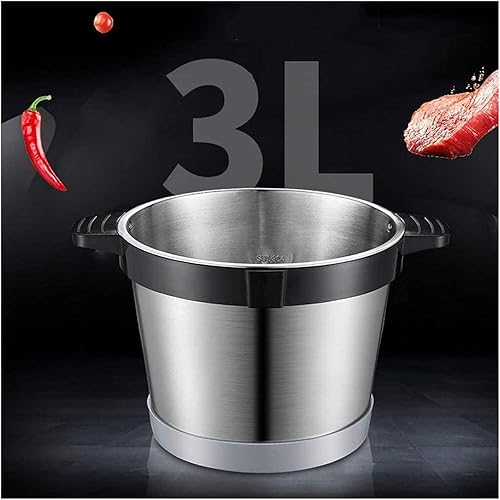 Miniatura 4 de Picadora eléctrica de carne, procesador profesional de alimentos de 400 W para carne y verduras, tazón de acero inoxidable de capacidad de 3 litros,