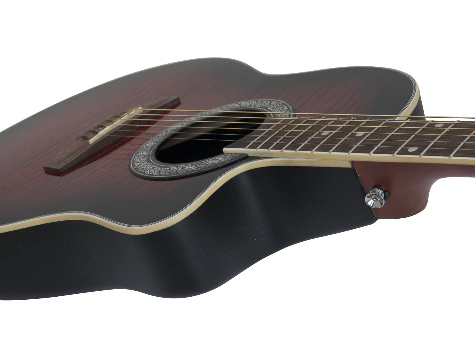 DIMAVERY RB-300 Rounded back, rot | Akustische Gitarre mit Piezo-Tonabnehmer