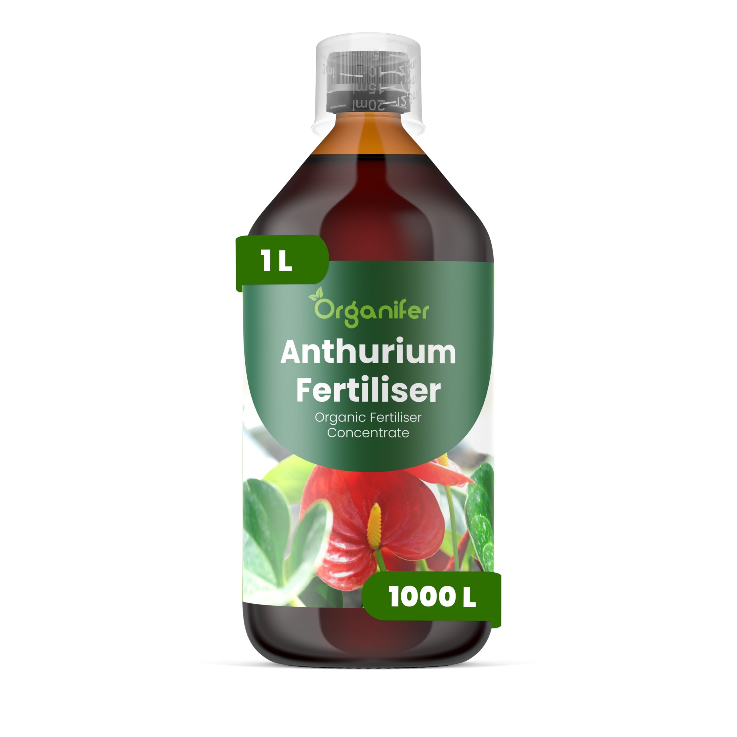 Anthurium Engrais liquide – Engrais liquide organique pour fleurs abondantes & racines solides – Favorise les tiges & vitalité – Organifer (1L)