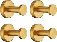 Vista 10 de APLusee Paquete de 2 ganchos para toallas de baño cromados pulidos, ganchos redondos para batas de acero inoxidable 304 para baño, cocina, garaje