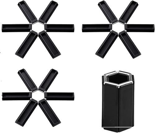 Paquete de 4 almohadillas de aislamiento térmico plegables creativas alfombrillas de silicona plegables para salvamanteles plegables antideslizantes