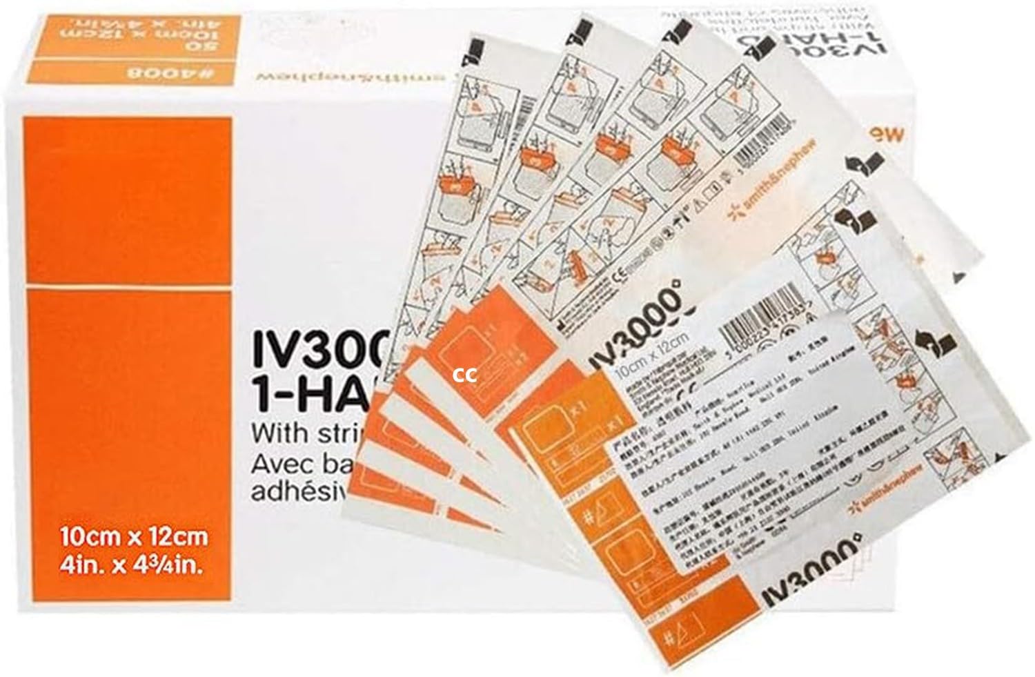 IV3000 Impermeable Steril PICC Venous Yeso Médico Vendaje,Cinta Fijación Yeso Estiramiento Fijación Vendaje Antialérgico Auto Pasta Vendaje Transparente,Cinta para De Herida,10×12Cm