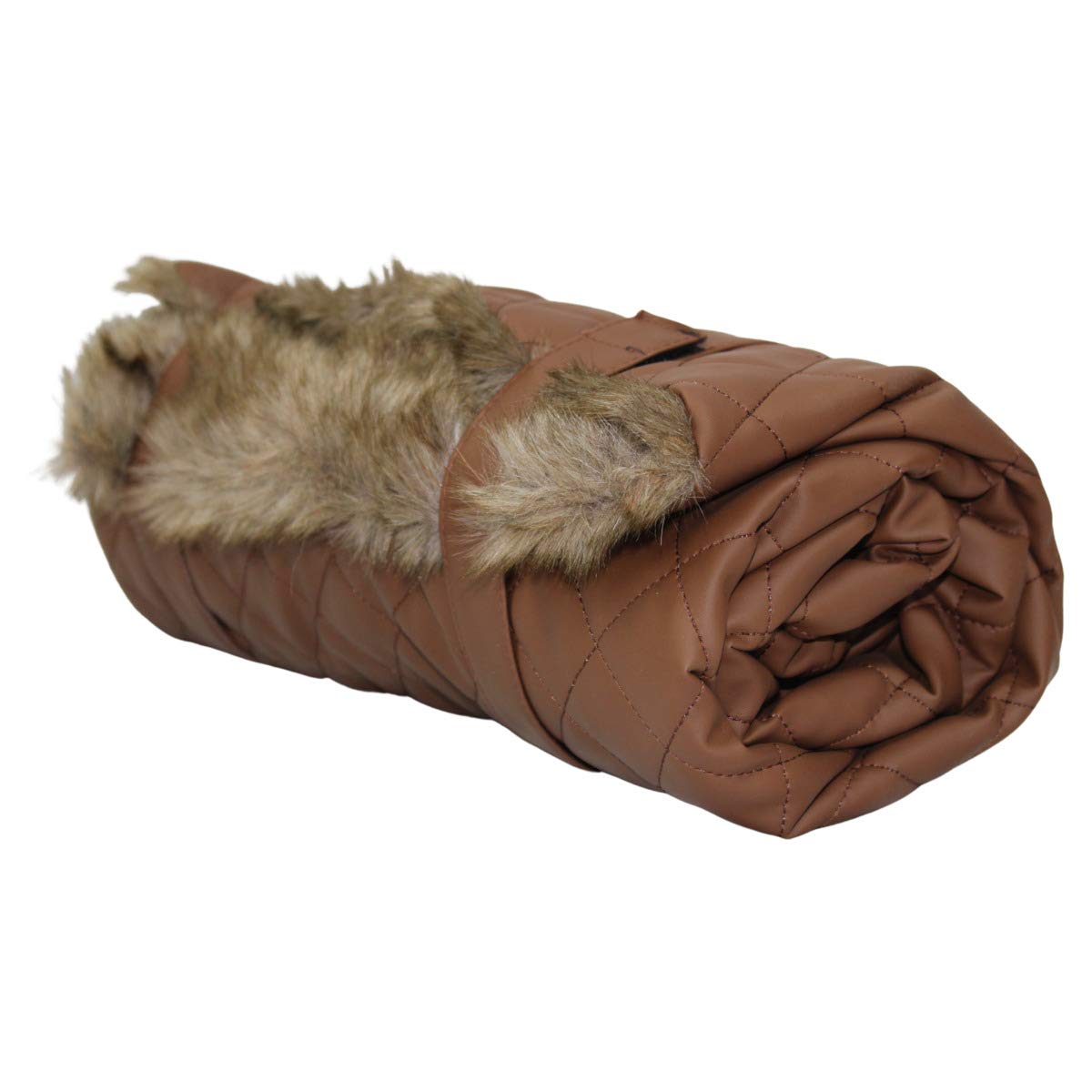 Hundedecke Leder mit Fellbezug braun