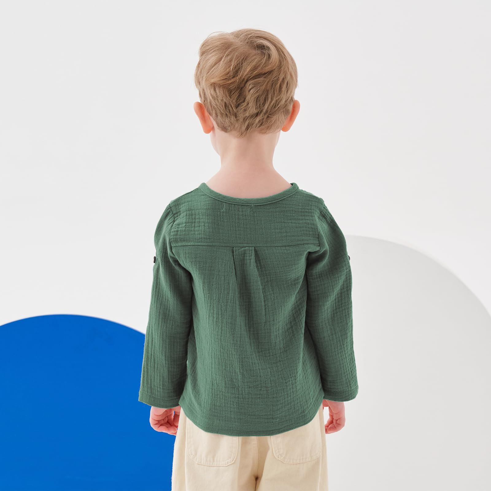 Volunboy Henley T Shirt à Manches Longues Bébés Garçon, Coton Décontracté T-Shirts Bouton Col Rond