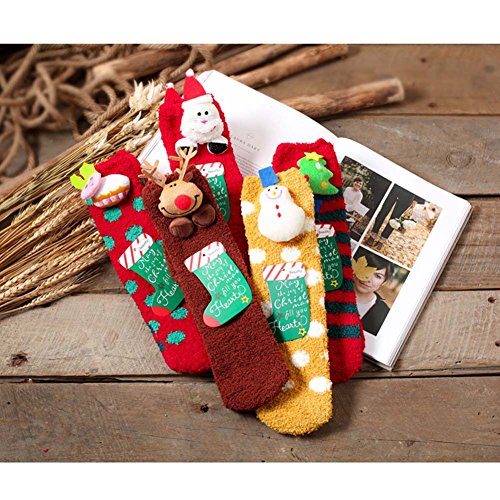 Fancy Pumpkin Warm Soft Sleeping Socks Anti-Skid Slipper Socks Floor Socks Christmas Socks Gifts, Santa Claus #TOP2