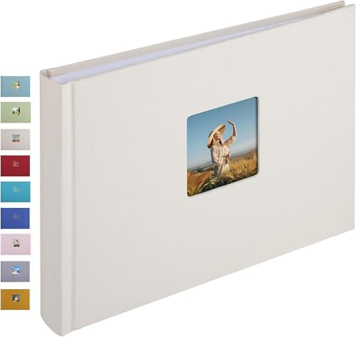 Álbum de fotos con espacio de escritura, álbum de fotos de alta calidad, 40 páginas para 3 x 5, 4 x 6, 5 x 7 pulgadas, cubierta de lino con ventana,