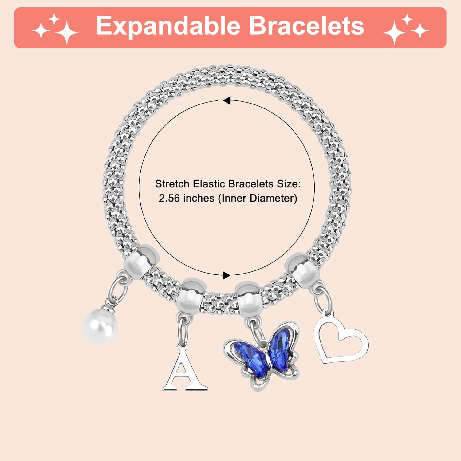 Initial Letter Bracelet Funny 26 Letter Initial A-Z Bracelet for Women Daughter Mom Sisters Friends Colleague Christmas Birthday Gift Monogrammed A-Z Jewelry Inspirtional Gift for Her - Image 2