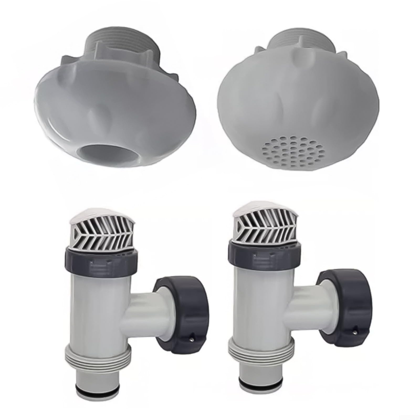Confezione da 4 valvole a stantuffo per piscina da 38,1 cm per INTEX 28633EG 28635EG fuori terra, ugello di ingresso filtro in ABS per manutenzione pompa da 1500-4000 GPH (2 set)