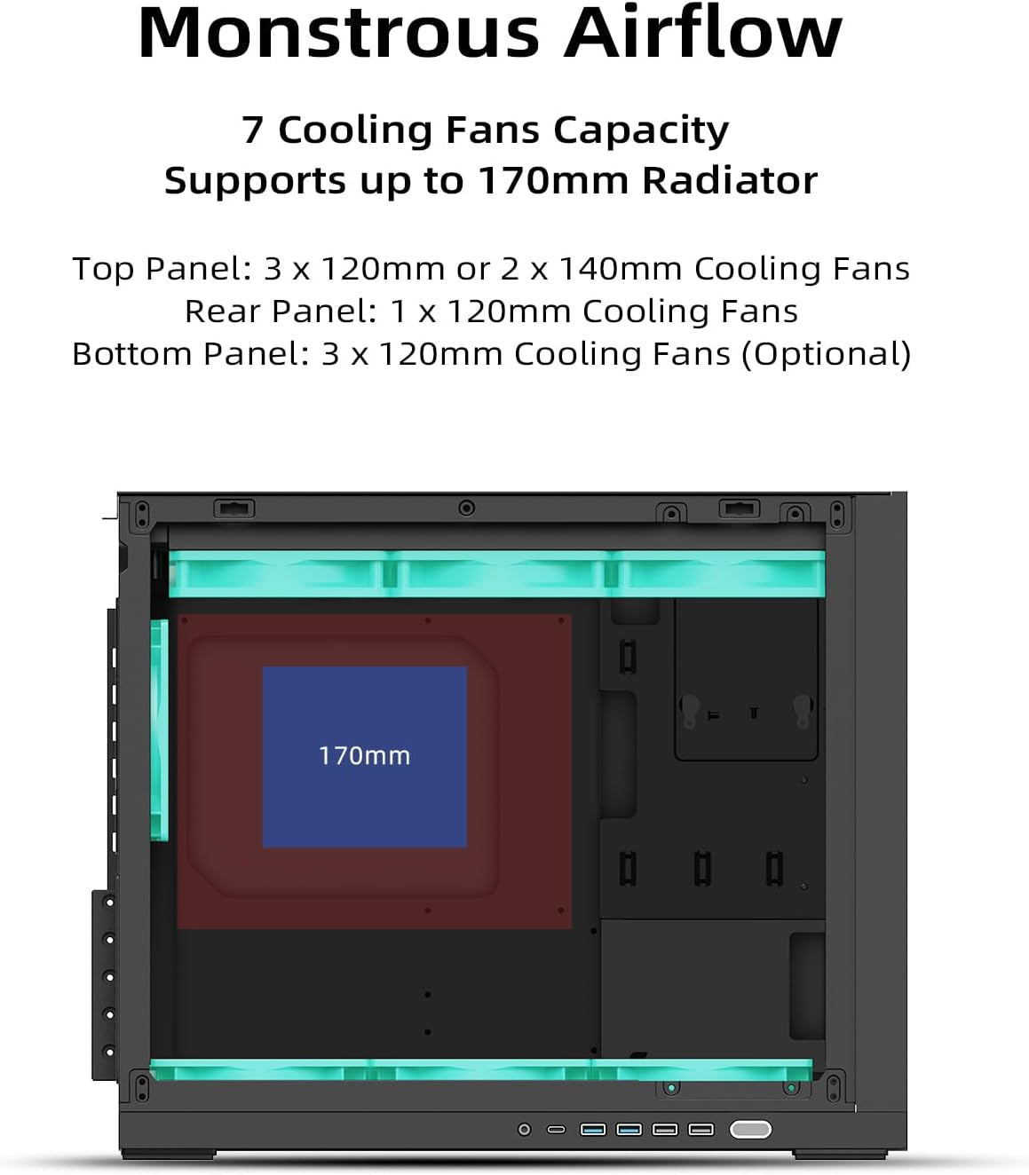 Shiny Snake G600 MFF PC Case with 11.3" Side Screen - M-ATX/Mini-ITX Motherboard - 120/240/280/360 AIO + 170mm Radiator + 400mm GPU Compatible - Tempered Glass + Up to 7 Cooling Fans, Birch White