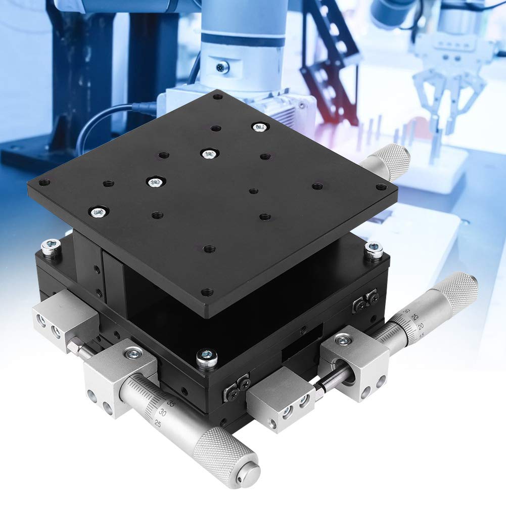 Trimmlager-Tuning-Plattform, 90 x 90 mm XYZ 3-Achsen-Trimmplattform, manueller Lineartisch-Tuning-Schiebetisch für präzise Messungen im optischen Labor