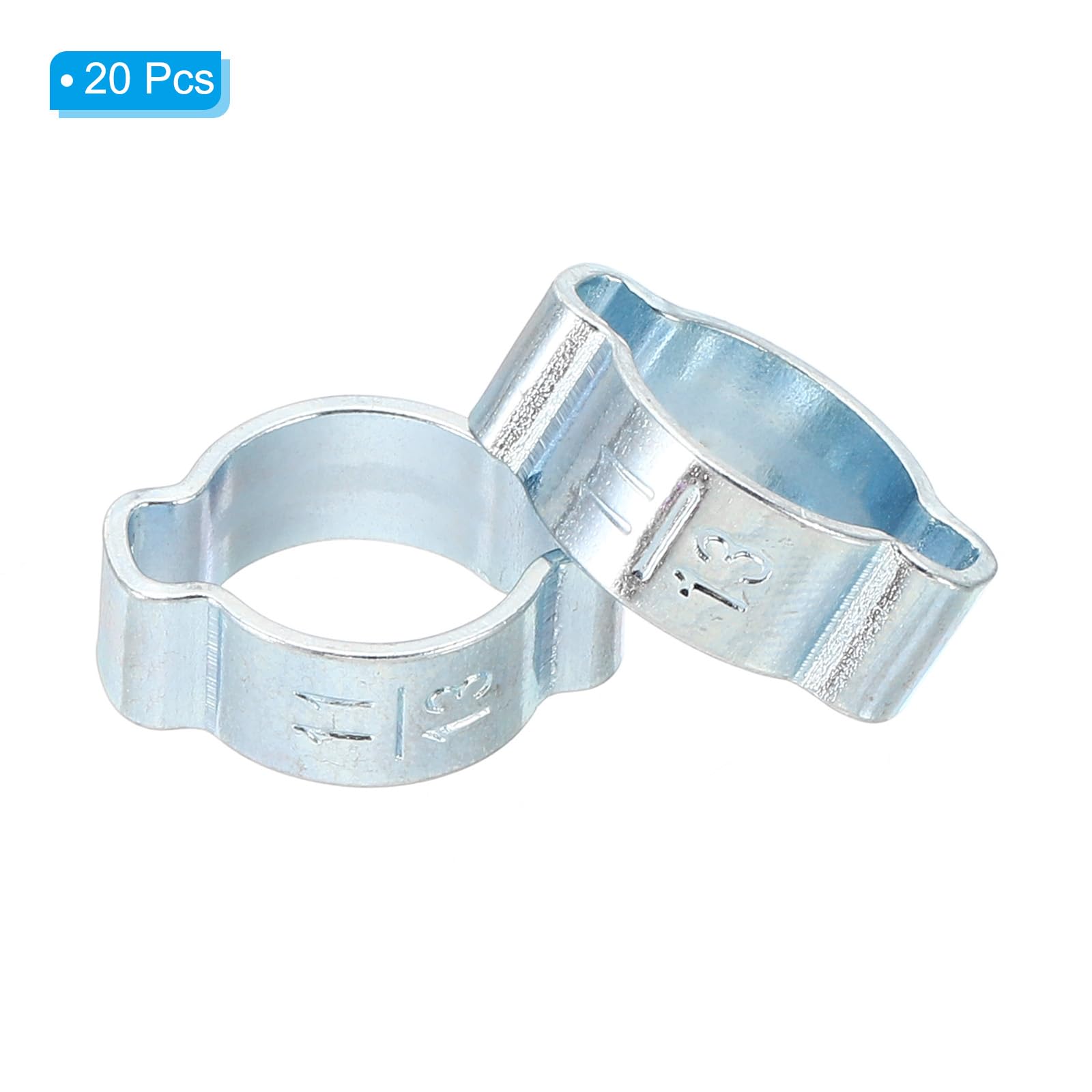 20pz Fascette Stringitubo A Doppia Orecchio 3-5mm - Anelli In Acciaio Zincato Per Tubi Carburante E Acqua - Foto 7