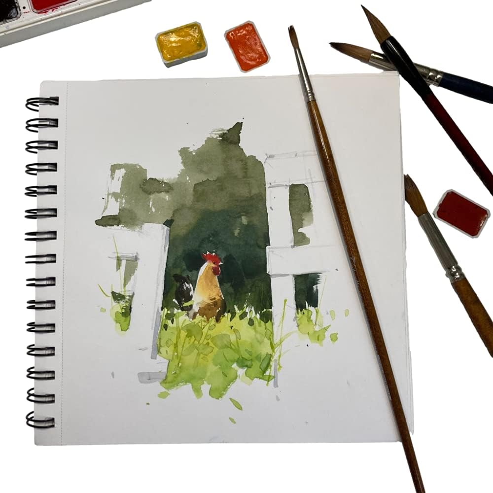 tumuarta Mixed Media Sketchbook,9x12", 120LB, 200GSM, 64 Sheets 128 Pages, Hardbound, Mix Media Paper Pad for Use As Marker Pad,Drawing pad and Travel Notebook with Watercolors, Pencils, Markers : Arts, Crafts & Sewing