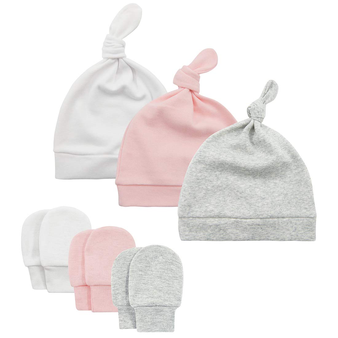 Durio Newborn Baby Hat and Mittens Set - Soft Cute Mittens and Hat for Baby Girls and Boys 0-6 Months