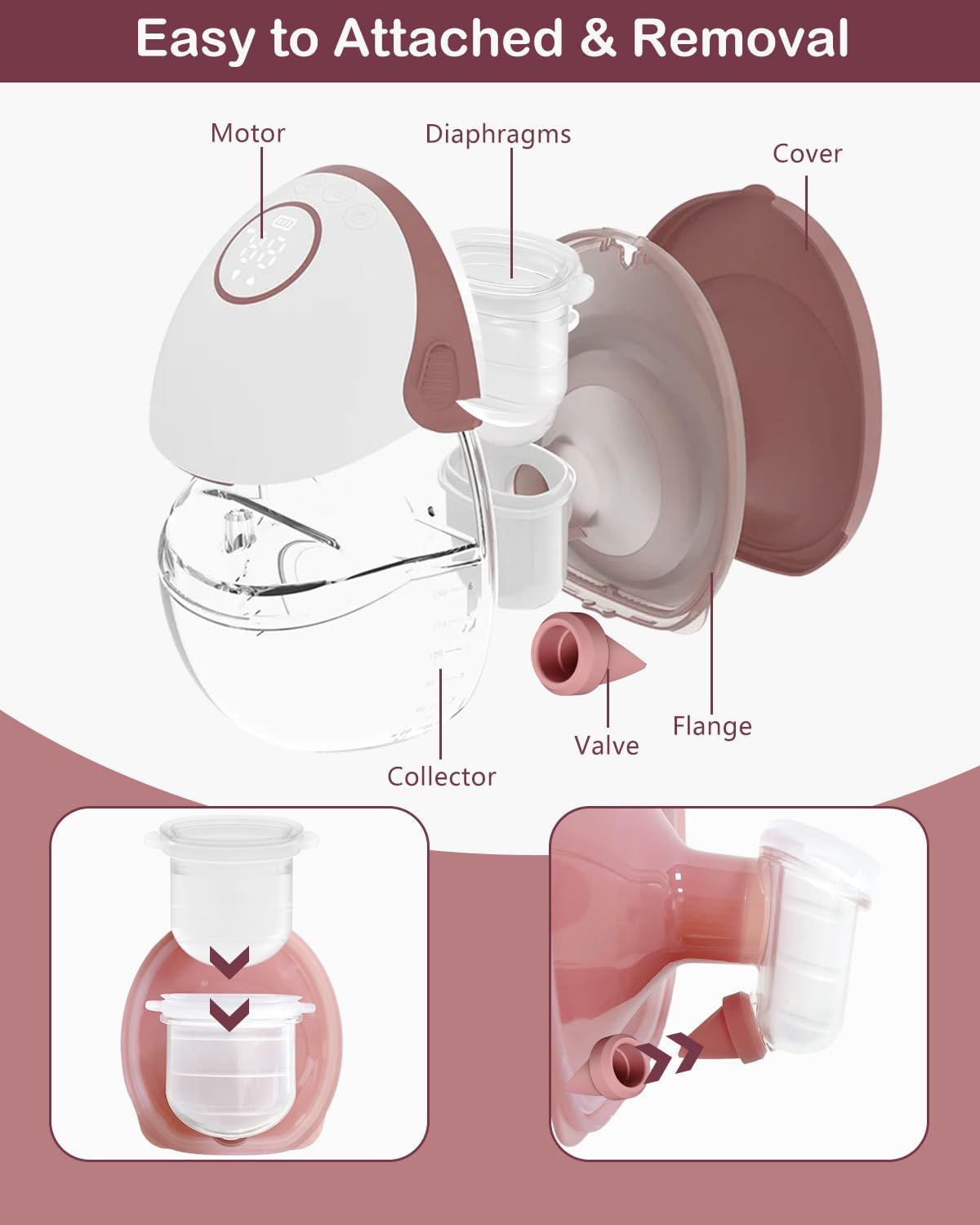12PC M6 Breast Pump Replacement Accessories, Including 8pcs Duckbill Valve and 4pcs Diaphragms for Momcozy Mobile Style | M6, Replace for Momcozy Pump Parts, Not Original Parts, 12PC Red