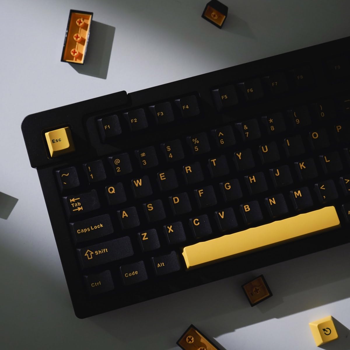 Black Gold Keycaps 129 Keys Double Shot Cherry Profile Keycap Set