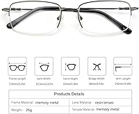 Vista 3 de Gafas progresivas multifocales de lectura para computadora, anteojos presbíopes, bloqueo de luz azul, lentes de metal con memoria para hombres