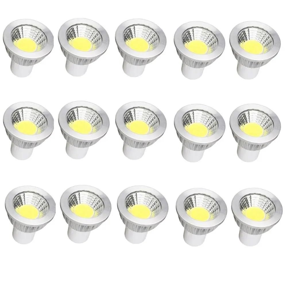 YSJX Lighting, Confezione da 15, faretti LED COB AC220V GU10 3W/5W/7W faretti di illuminazione dimmerabili(Warm White,7W)