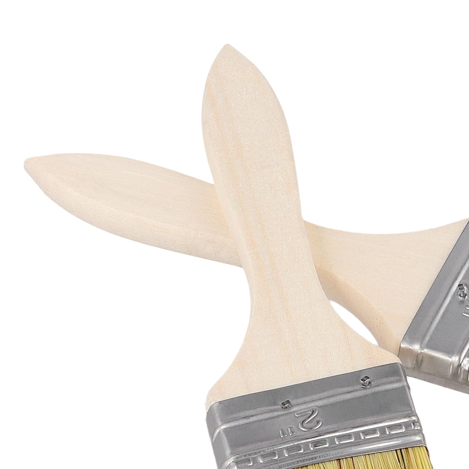 60 Pinceles Planos de 45 mm, Mango de Madera, Cerdas Sintéticas para Pintura Acrílica, Acuarela, Óleo, Barniz y Pegamento - Juego Completo para Artistas y Bricolaje