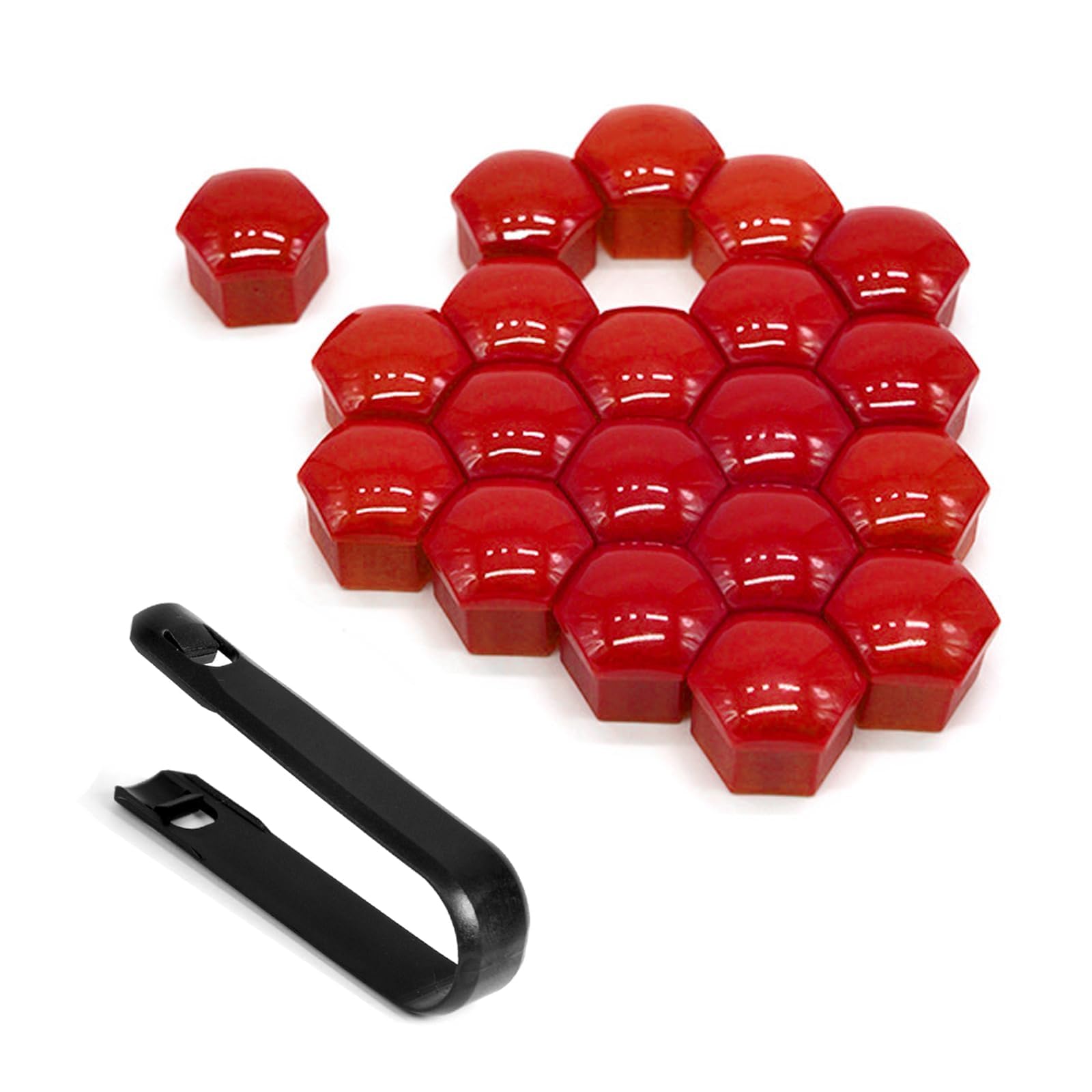 Tryagat 20 Pieces Full Coverage Dust Protection Wheel Hub Nut Covers For Bentley Bentayga (5 seats) 2016+, Firm ABS Material Exact Match Weather Resistant Rust Proof Removal Tool,Red-21mm