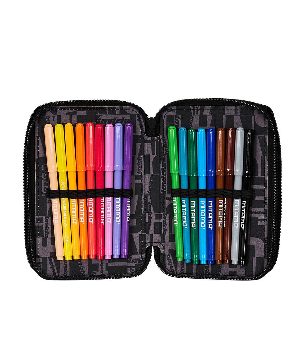 Invicta Pencil Case with 3 Compartments Casual One Size, Multicoloured, Standard Size, Casual - Image 4