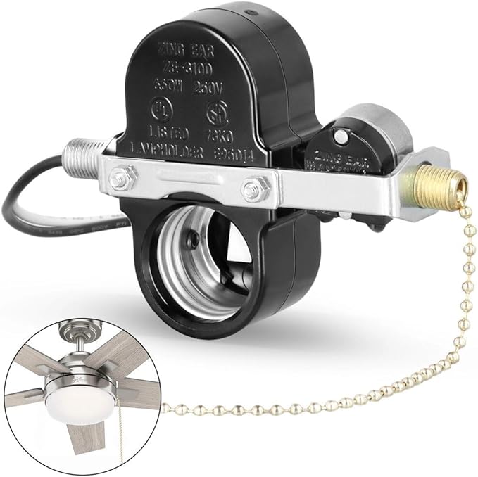 Ceiling Fan Switch Light Socket ZE310D, Replacement Parts for Hunter