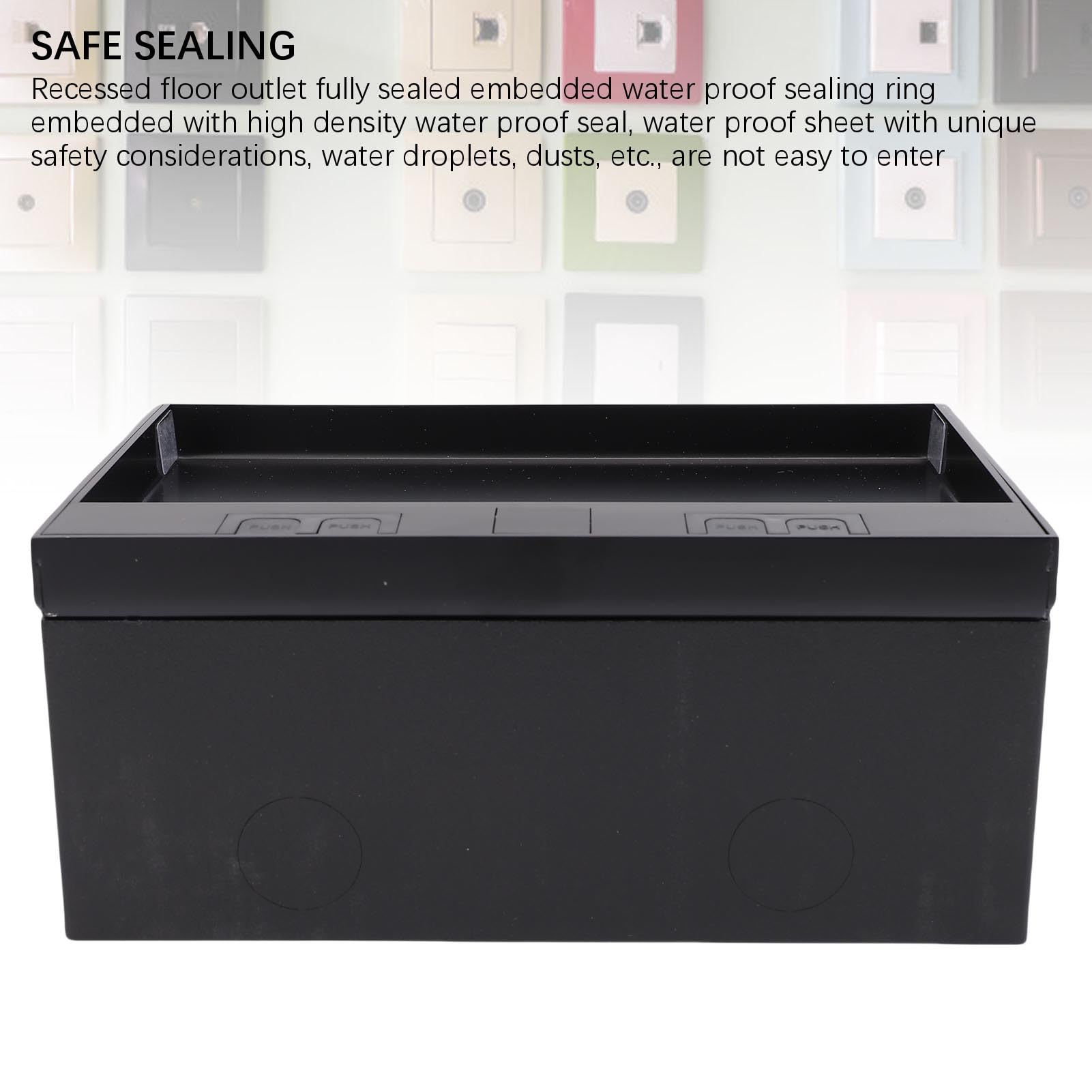 Scatola di derivazione da incasso a pavimento Kit presa piatta in acciaio inossidabile resistente all'acqua 4KW con 2 porte USB a due poli per marmo nero
