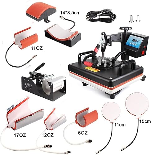 Miniatura 2 de Máquina de prensa de calor combinada 8 en 1, impresora de sublimación, máquina de transferencia de calor para tapa de taza de tapa, camisetas y