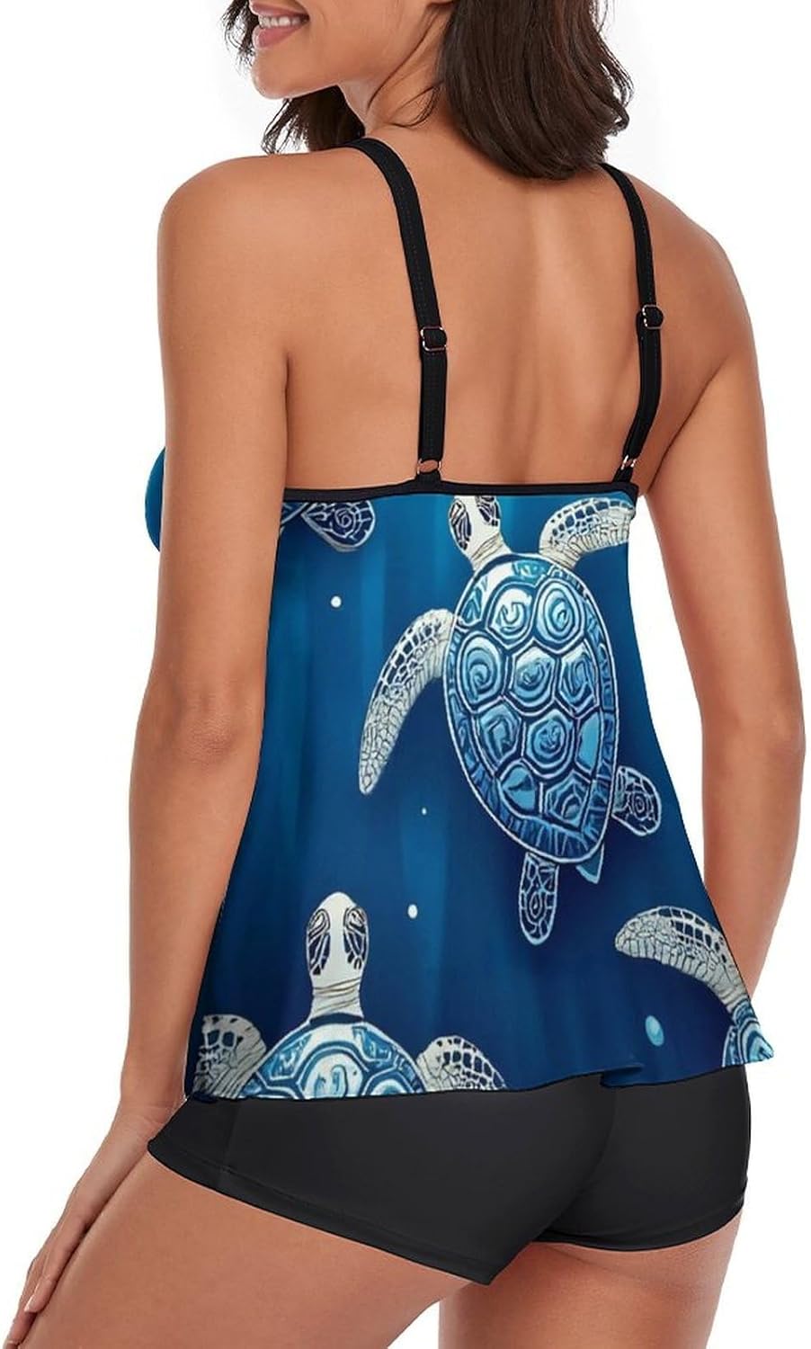 Women Two Piece Swimsuits Monokini High Neck Swimming Suit Athletic Bathing Suit