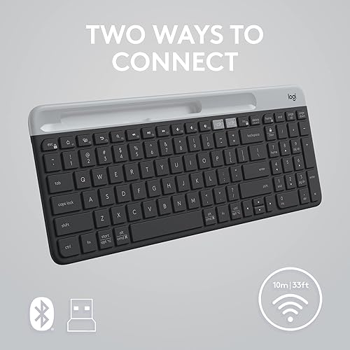 Miniatura 5 de Logitech K585 Teclado inalámbrico delgado multidispositivo, base integrada para dispositivo; para laptop, tableta, escritorio, teléfono inteligente,