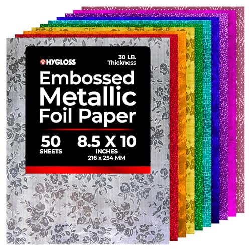 Papier métallique gaufré de couleur pour scrapbooking et collage créatif 50 pces