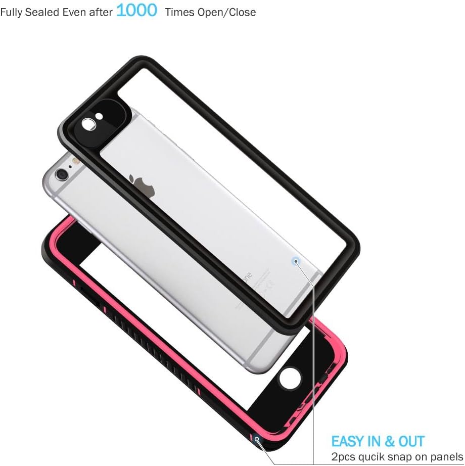 Temdan iPhone 6s Plus / 6 Plus Waterproof Case with Kickstand and Floating Strap Up to 33ft/10m Waterproof Case for iPhone 6s Plus / 6 Plus(5.5inch) (Pink)