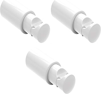 3 soportes en ABS para radiadores de baño - Tubos de Ø 15 a 28 mm, Distancia entre tubos de 11 a 22 mm - Capacidad 90 kg - Blanco