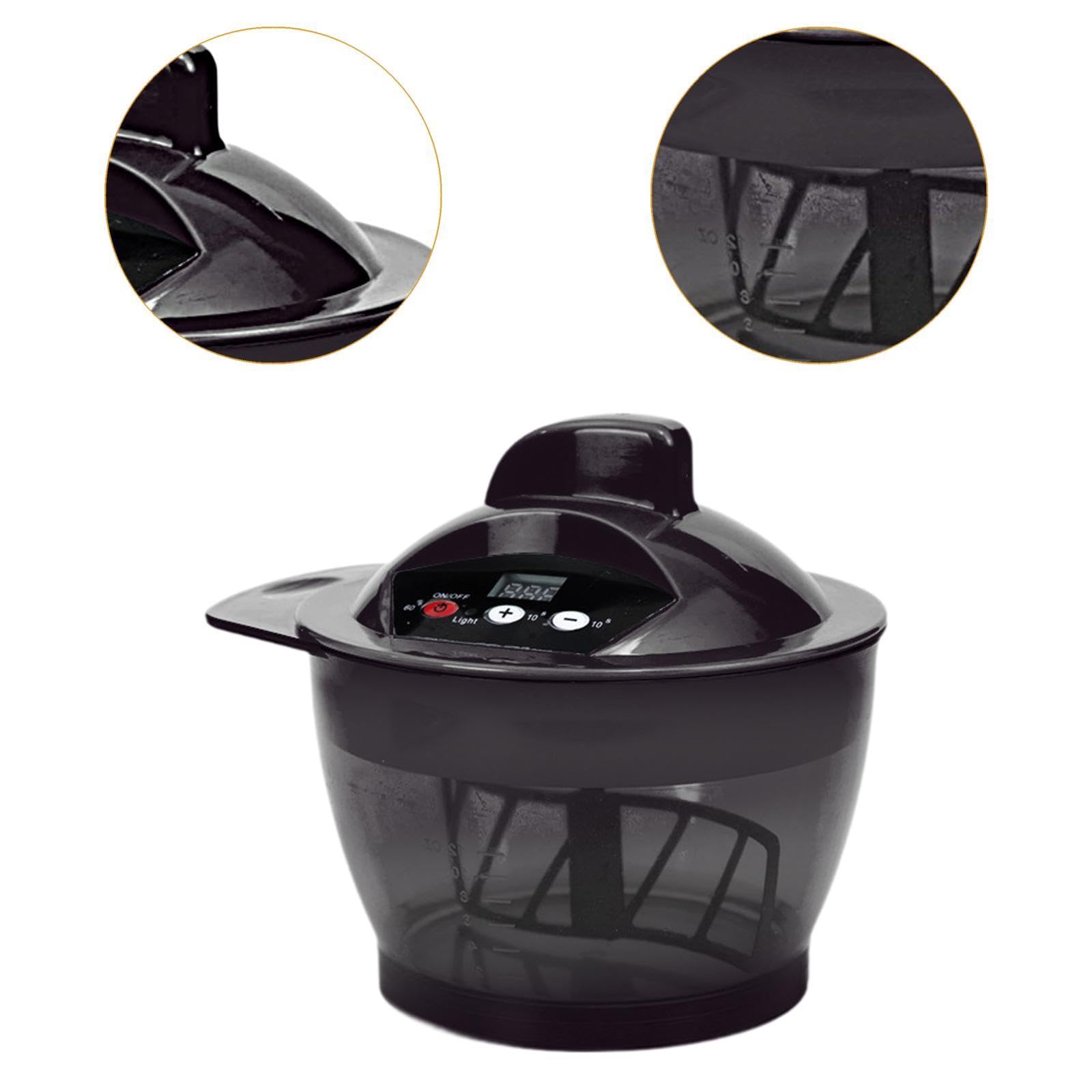 Elektrische Mischschüssel Rührschale Farbpaste Mixer Haartönung mit Automatischem Timer Und Usb für Professionelle Friseursalons Heimfrisuren, Schwarz