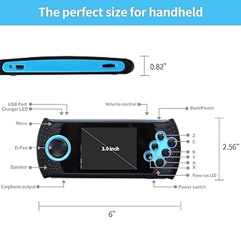 Amazon.com: 16 Bit Handheld Game for Kids Built-in 230 HD