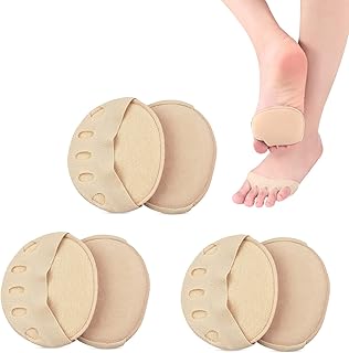 KADBLE Toe Topper Liner Socks Sponge Cushion，No Show Toeless Half Socks for High Heels Sandals Sling Back，3 Pairs (Beige)