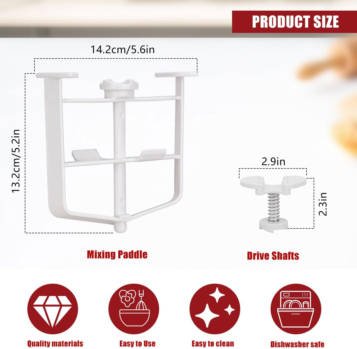 Ice Cream Maker Parts for KitchenAid Stand Mixer - Ice Cream Attachment for KitchenAid Mixer, 2Pcs Ice Cream Drive Attachment, Fits KitchenAid Ice Cream Maker