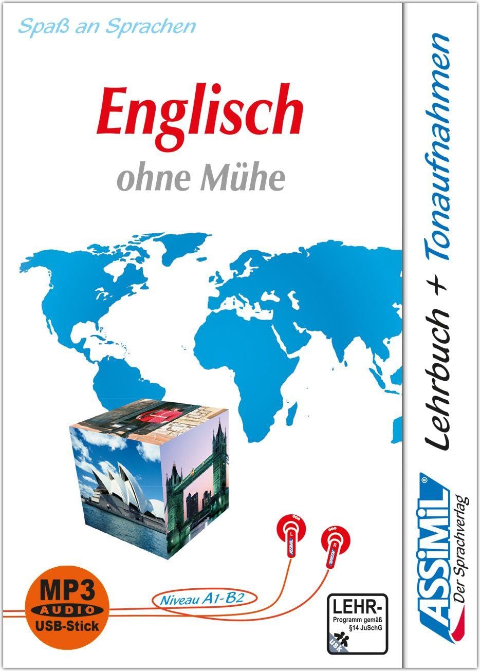 ASSiMiL Englisch ohne Mühe - MP3-Sprachkurs mit USB-Stick - Niveau A1-B2: Selbstlernkurs für Deutschsprechende, Lehrbuch + MP3-Audiodateien auf USB-Stick