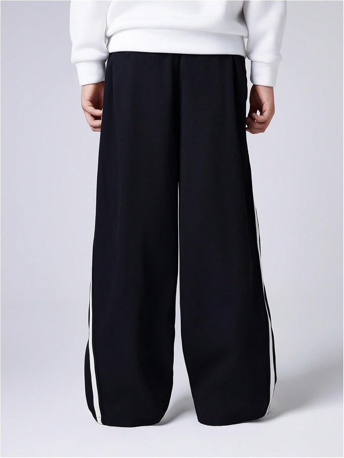 Boy's Baggy Sweatpants Letter Striped Wide Leg Pants Elastic Waist Athletic Sweat Pants - Image 2