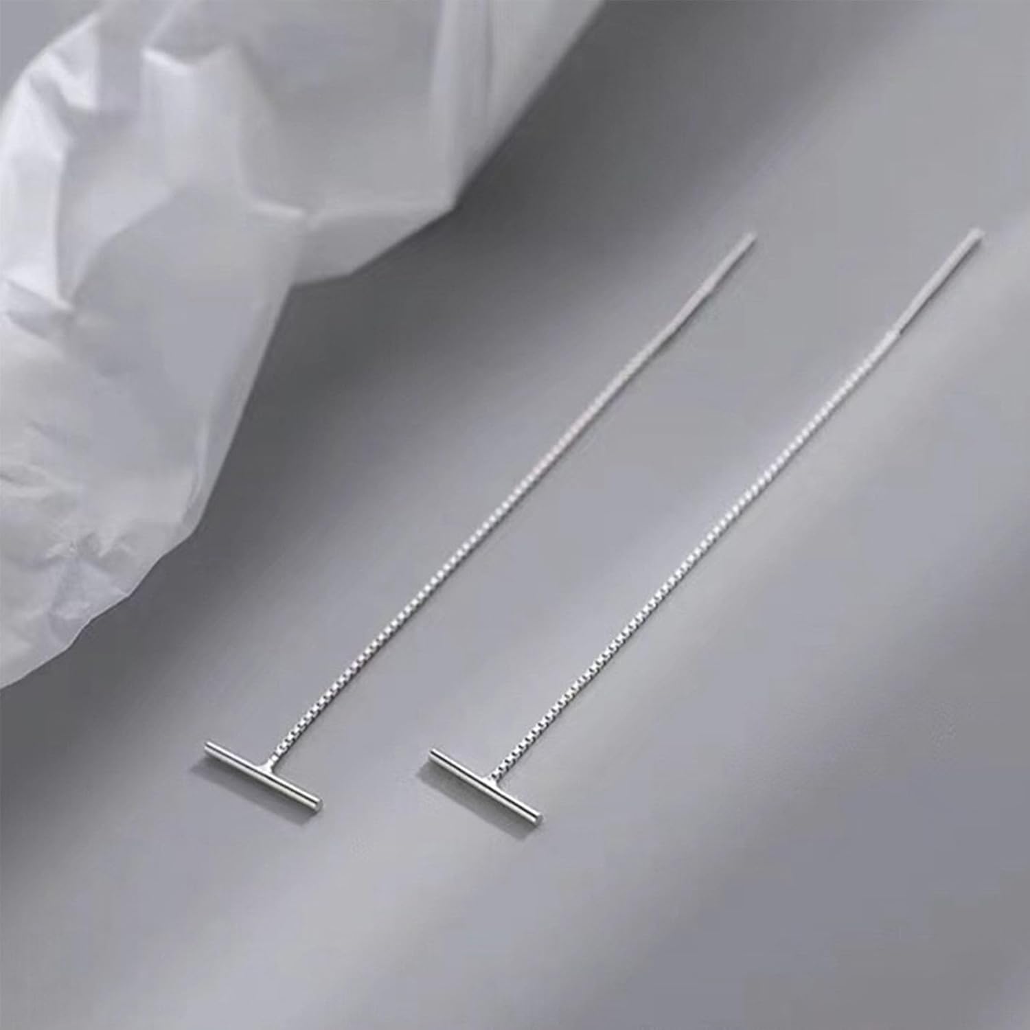 Minimalist Threader Bar Earrings for Women Long Tassel Chain Drop Dangling Earring Double Piercings Thread Pull Through Earrings Jewelry Gifts - Image 6