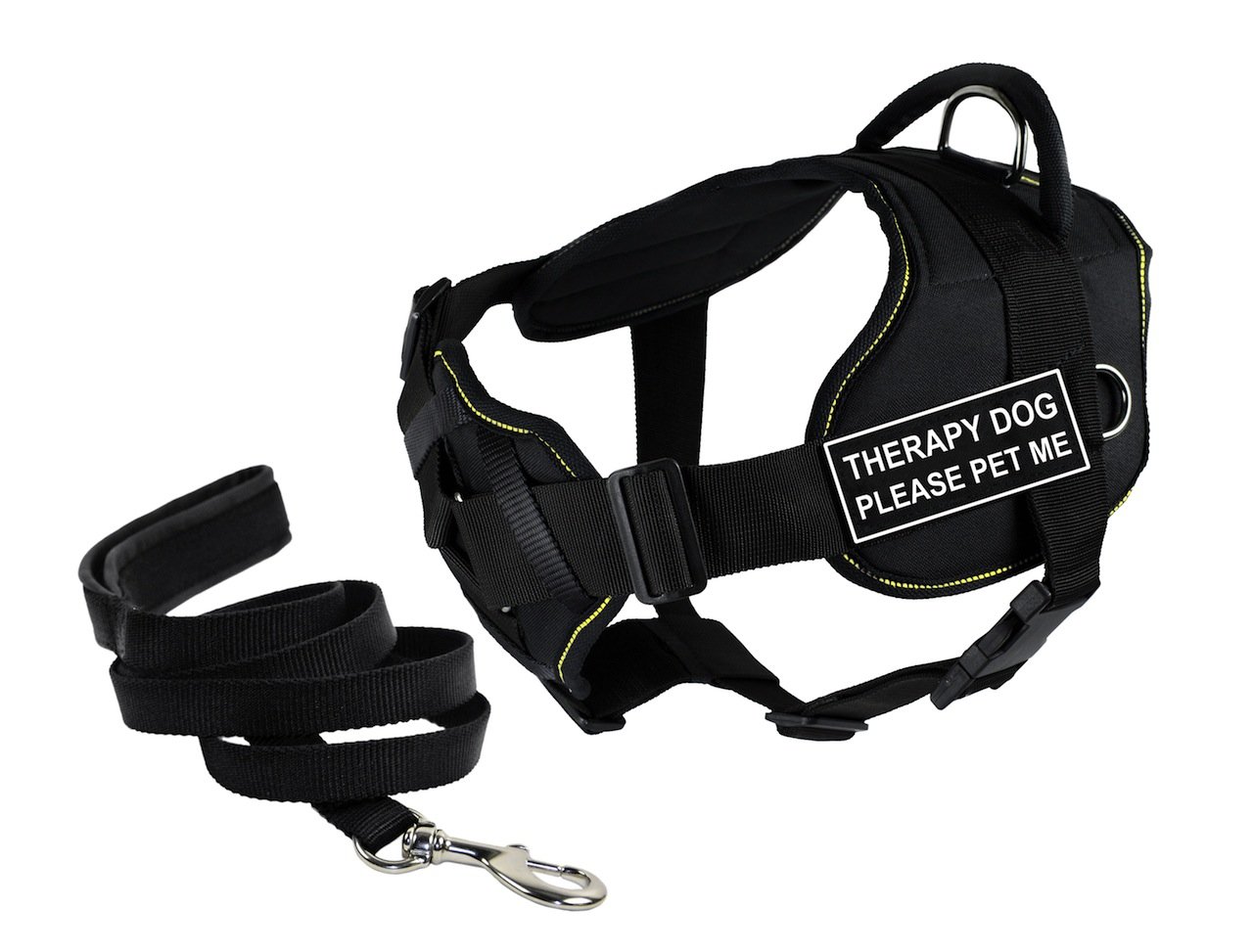 Harnais Therapy Dog pour médiation animale avec laisse de 1.8m confortable XL