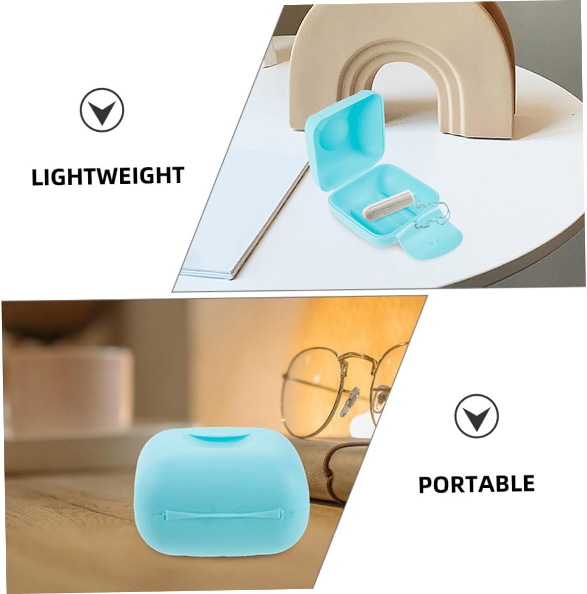 Healifty 2Pcs Storage Box Lightweight Breathable Organizer Case for Portable Easy to Clean Cups Containers Blue