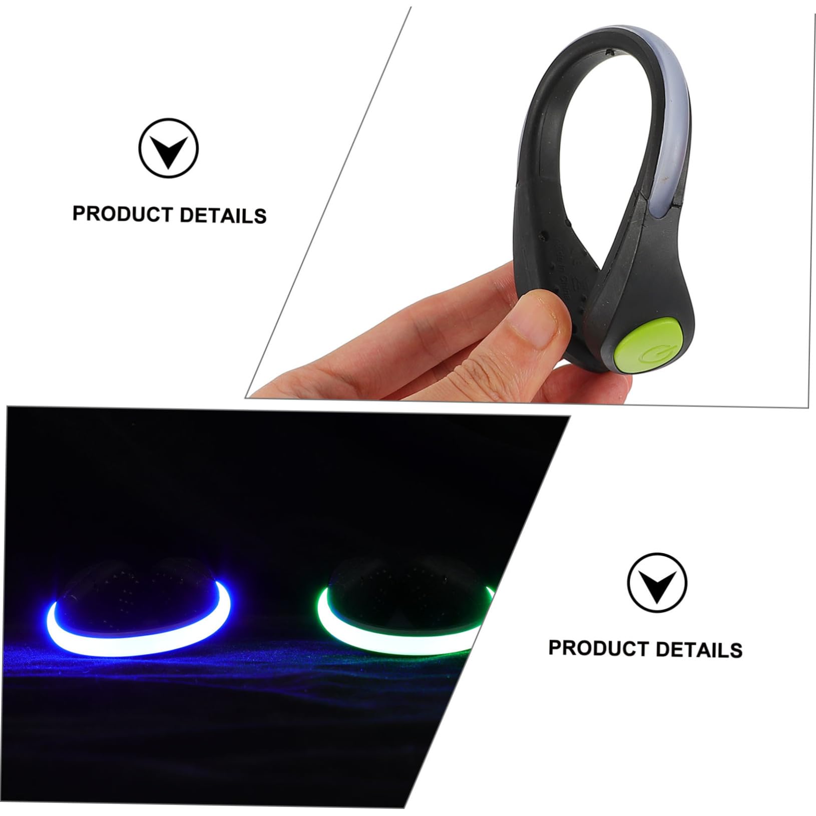 Kisangel 6 Piezas Zapato Luminoso Clip De Luz Luces De Advertencia del Zapato Pinzas para El Talón Clip De Zapato Linterna Led Noche para Correr Abs Anillo De Cadena Mascota