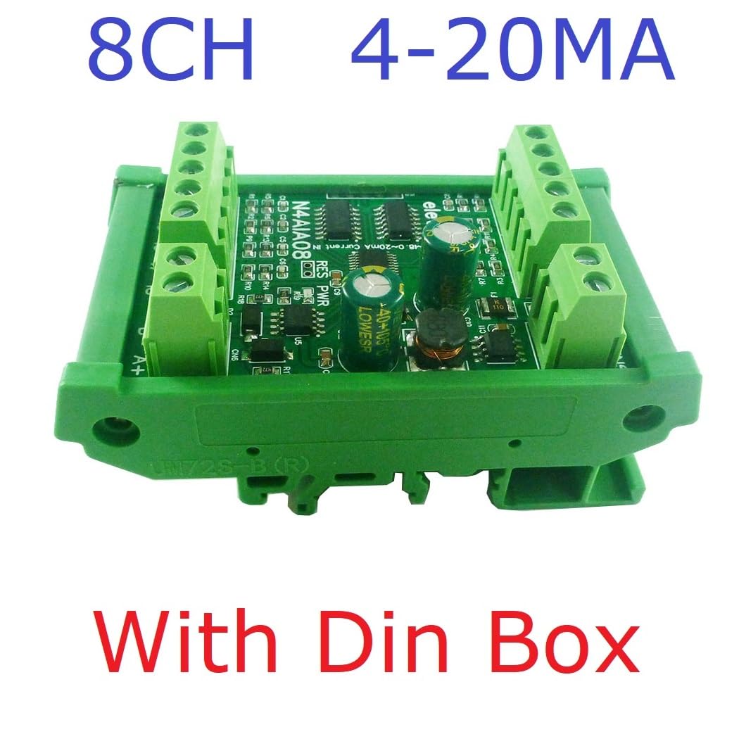 22CH 4-20MA Current & 2CH 0-30V Voltage Input RS485 AI Module 24CH 12-bit ADC Collector Board MODBUS RTU PLC IO (8CH with Box)