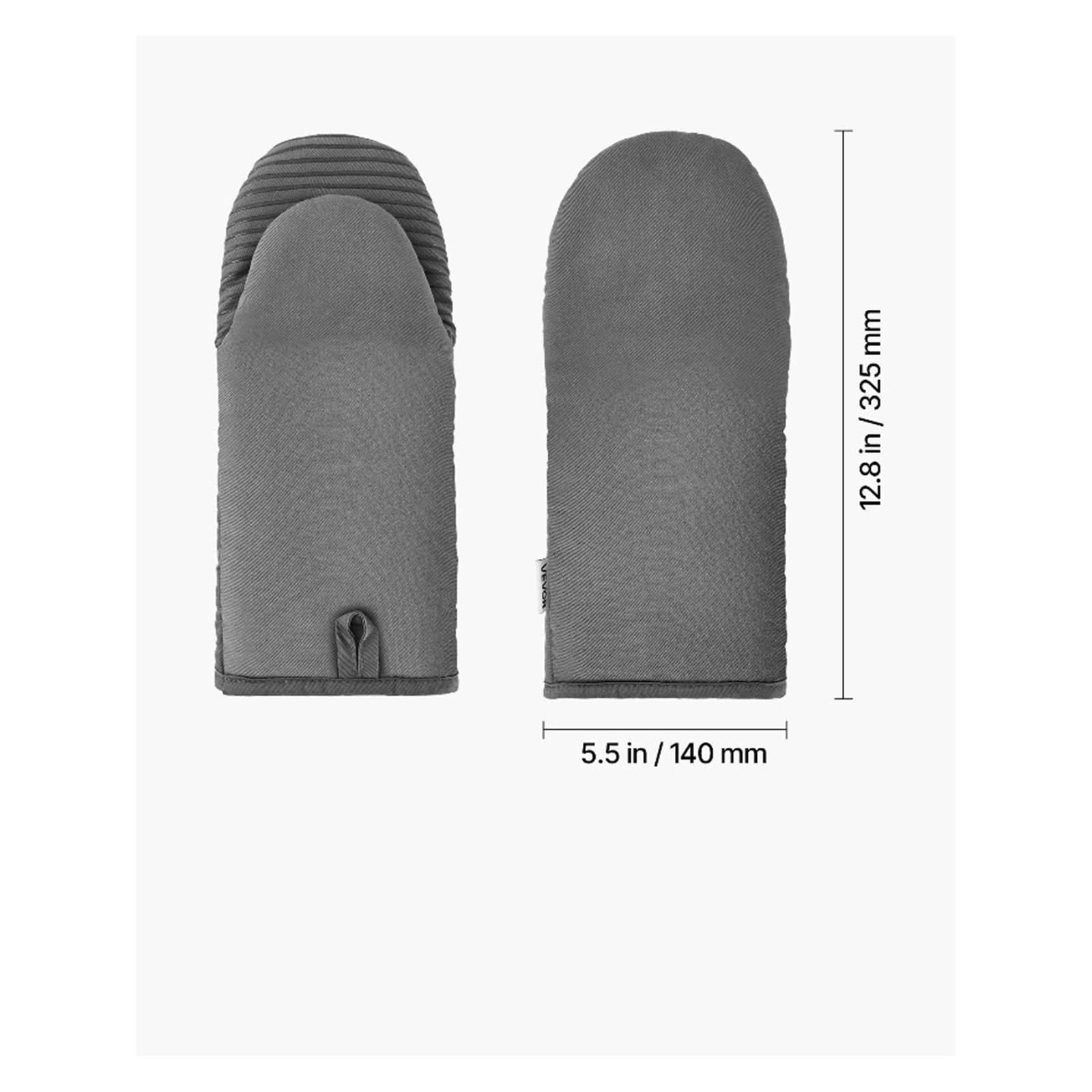 Maniques de Four à Bandes Silicone antidérapantes, Coton Polyester, 1 Paire