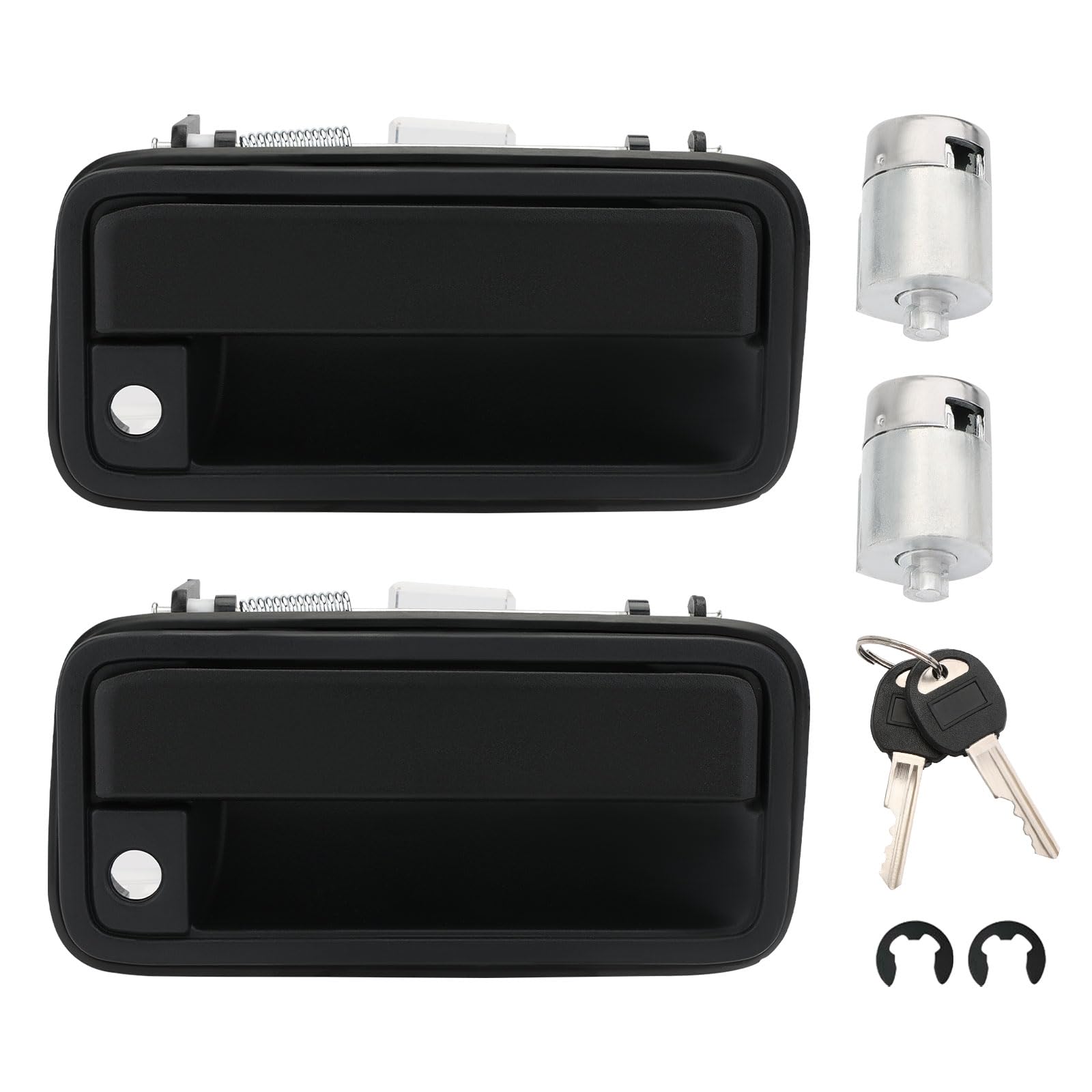 Yeoflagtrade Metal Exterior Door Handles w/Lock Cylinder & Key Compatible with Chevy Tahoe Blazer, for GMC C/K1500 C/K2500 C/K3500, Front Left Right