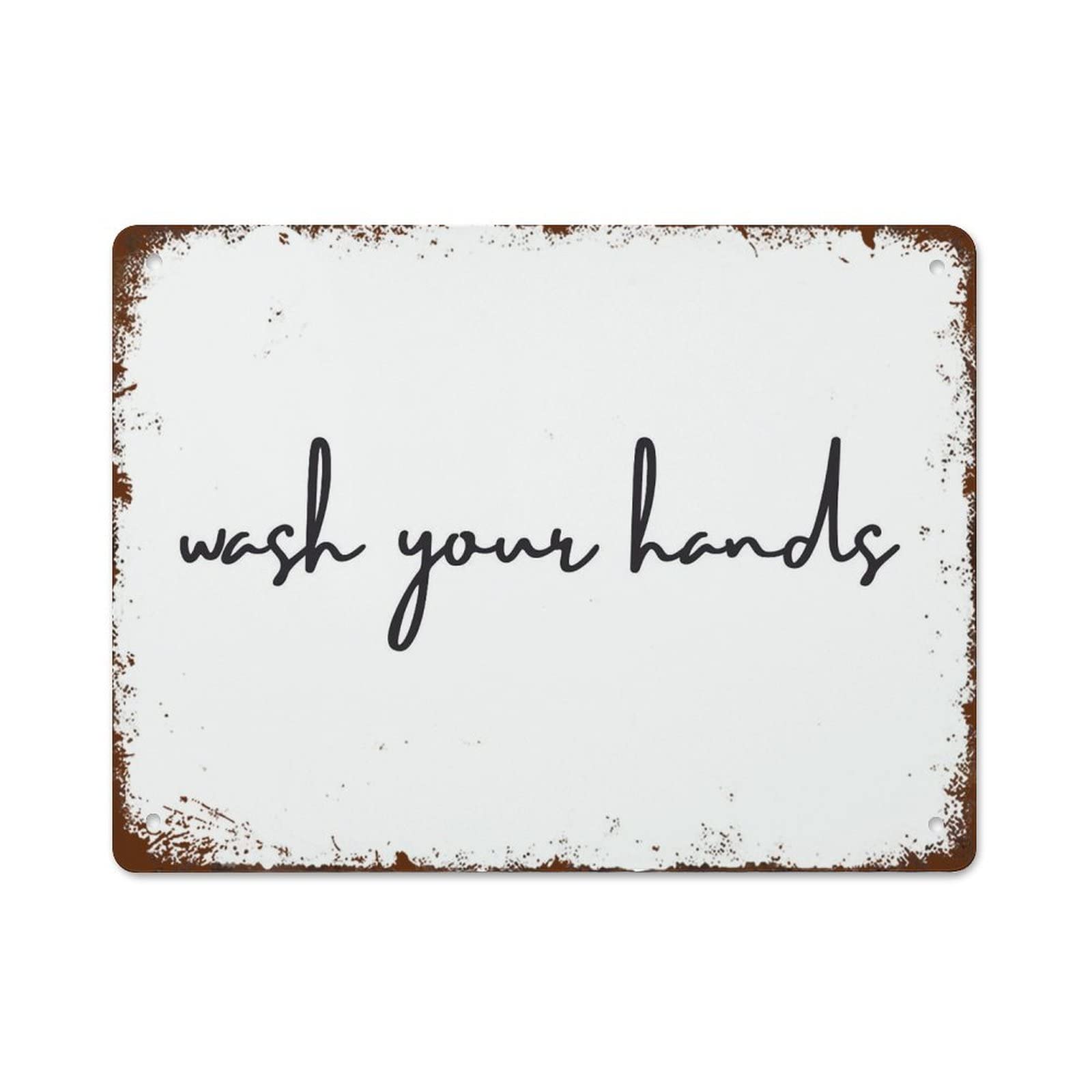 peiyeety Metal Tin Sign Vintage Metal Signs Wash Your Hands Bathroom Signs Bathroom Wall Decor Retro Wall Decor For Home Cafes Office Store Pubs Club Sign Gift Plaque Tin Sign 8"x12"
