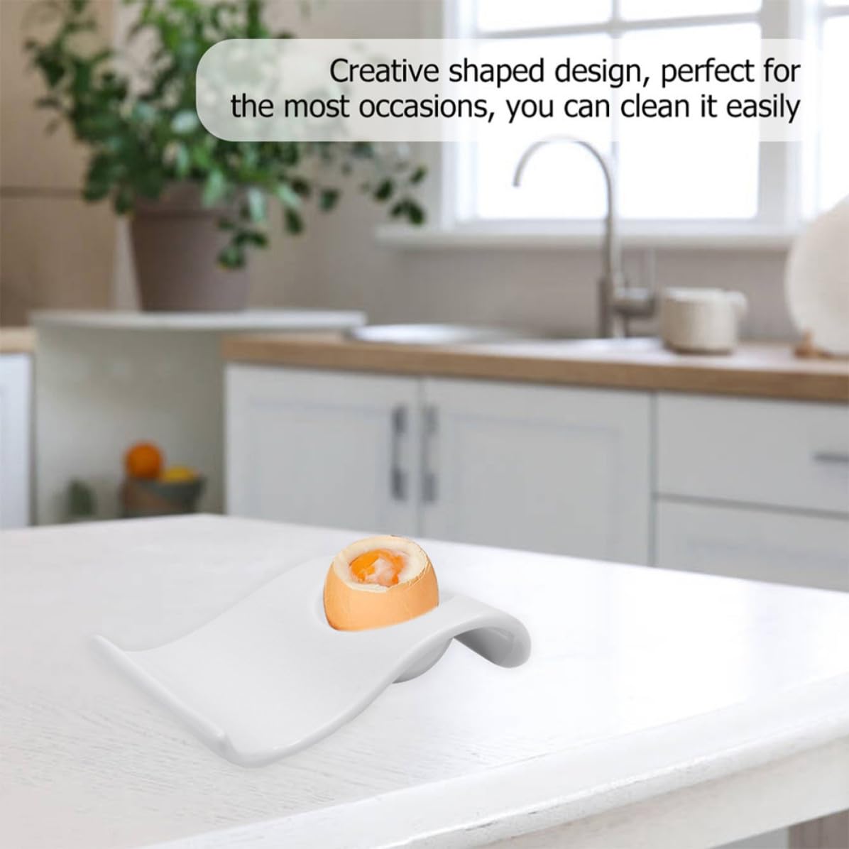 Supports à Œufs en Céramique Blanche 6 Pièces pour Petit-déjeuner Élégant et Moderne, Porte-œufs Pratiques pour Œufs Durs et Apéritifs