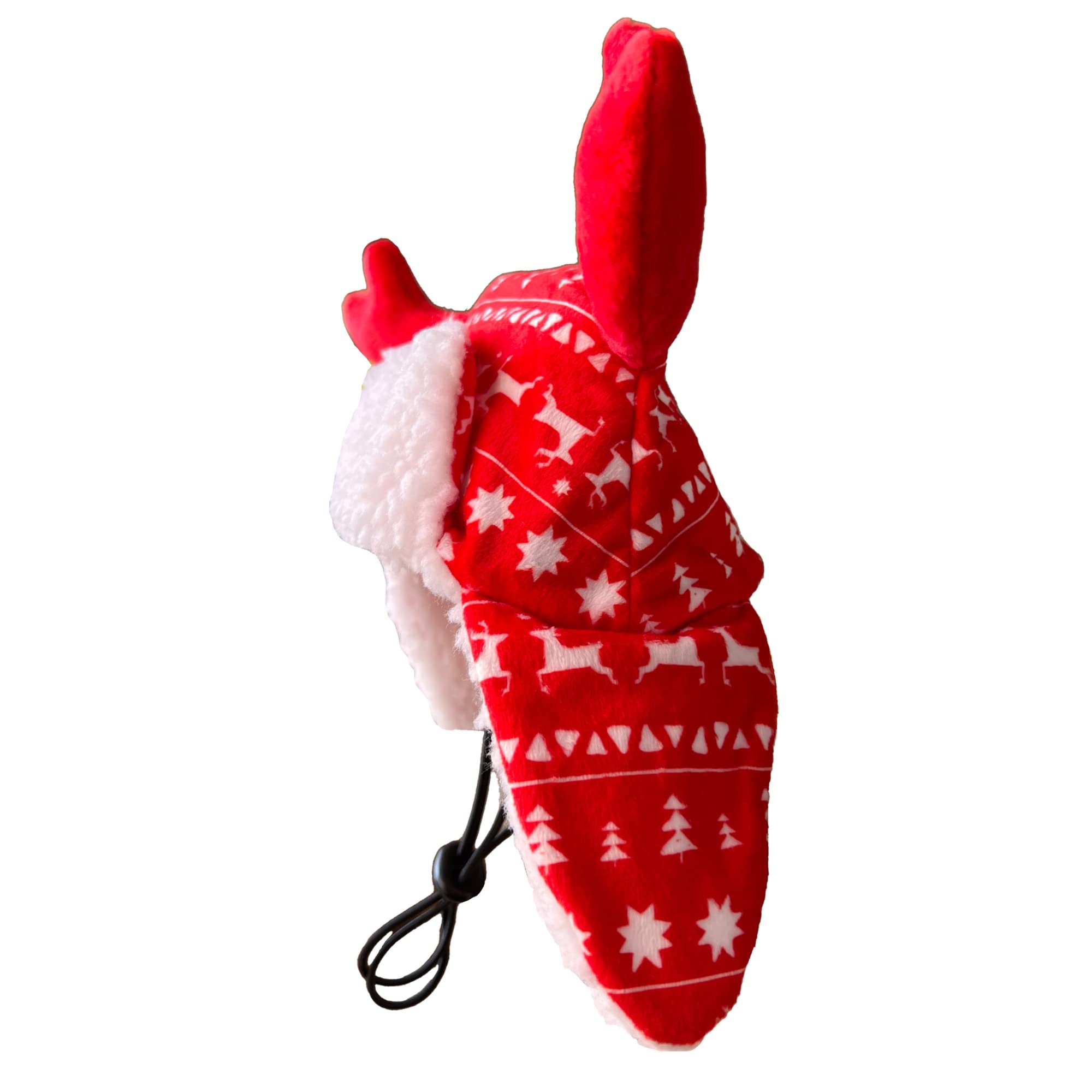 Huxley & Kent Pet Hat | Antler Red Fairisle (Large) | Festive Christmas Holiday Accessory for Dogs/Cats | Holiday Pet Hat | SnugFit Sliding Toggles for Best Fit
